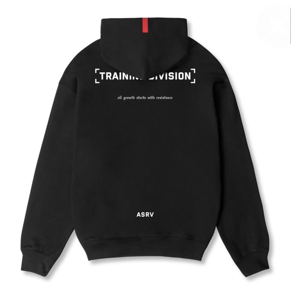 0874. Tech-TerryT™ Zip Pocket Hoodie - Black/ White “Training Division” - Picture 2 of 2